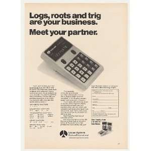  1974 Unicom Rockwell 202 Electronic Slide Rule Print Ad 