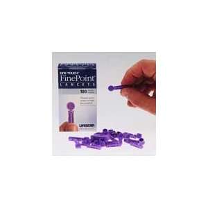 Lifescan Onetouch Finepoint Lancets 25g Sterile Steel Purple   Box of 