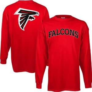 Reebok Atlanta Falcons Relentless Long Sleeve T Shirt   Red (Small 