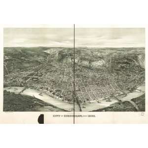 Historic Panoramic Map Panoramic view, city of Cincinnati 
