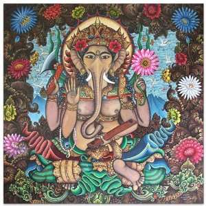    Ganesha Hand Bless~Canvas~Unique Paintings~New Art