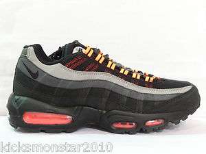 Nike Air Max 95 Black Anthracite Medium Grey Orange Men sz  