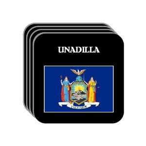  US State Flag   UNADILLA, New York (NY) Set of 4 Mini 