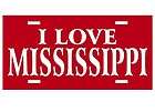 Love Mississippi MS the State License Plate Car Tag