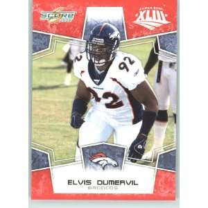   Elvis Dumervil   Denver Broncos   NFL Trading Card in a Prorective