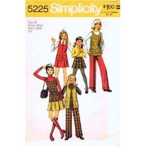  Simplicity 5225 Vintage Sewing Pattern Girls Vest Skirt 