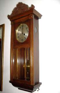 VERY LARGE ANTIQUE WALL CLOCK REGULATOR GERMANY mauthe1900 th  