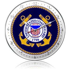 United States Coast Guard anchor logo metal clock  