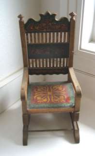 Bliss paper litho antique doll platform rocking chair  