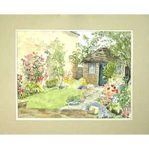  C1980 M Smart Water Colour Country Cottage Flowers