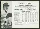 1950 Hollywood STARS, PCL Team Issue Card   Woods