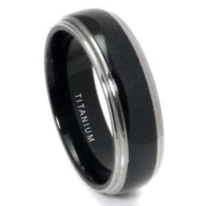 Black Titanium Engagement Wedding Band Ring #8.5  
