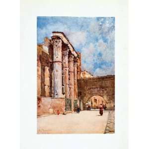  1905 Color Print Temple Mars Ultor Augustus Rome Italy 