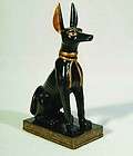 Egyptian Anubis Dog Sitting Statue Figurine Black and Gold God of the 
