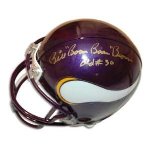 Bill Brown Autographed Mini Helmet   with Old #30 Inscription 