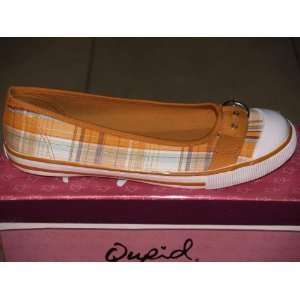  Womens Qupid Orange Fabric Canvas Shoes  Size 8 1/2 