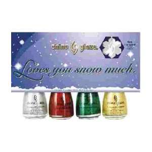  China Glaze Loves You Snow Much (Pack of 4) Nail Polish 