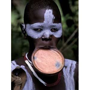  Surma Tribesmen with Lip Plate, Ethiopia Photographic 