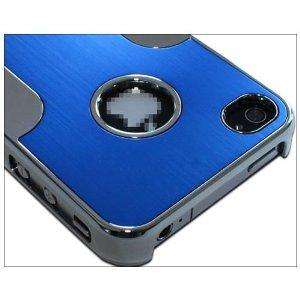   Aluminum Skin Hard Back Case Cover for Apple iPhone 4 4G 4S Blue