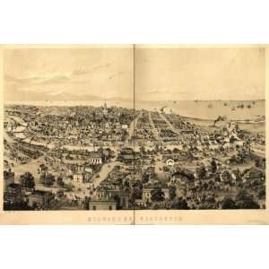  Historic Panoramic Map Milwaukee, Wisconsin / Geo. J 