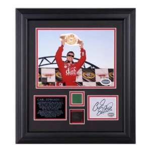  Carl Edwards   UAW Dodge 400   Autographed Framed 