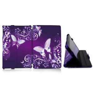  Kindle Fire Purple Butterfly Design Lightweight Leather 