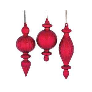 com Club Pack of 24 Christmas Traditions Red Glass Finial Ornaments 7 