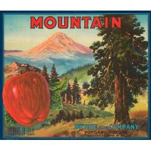  MOUNTAIN APPLE PORTLAND OREGON USA FRUIT CRATE LABEL PRINT 