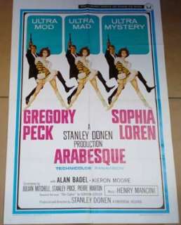 Arabesque   Movie Poster 1966 Gregory Peck; Sophia Lor  