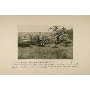  1893 Print April French Landscape Fruit Trees Bouchor 