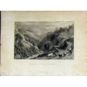  View Maneille Val Germansca C1850 Mountain Scene Italy 