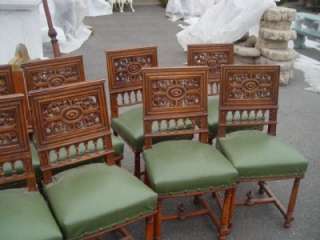 CARVED DOLPHIN FRENCH WALNUT DINING CHAIRS 09NY114  