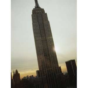  The Empire State Building in New York at Sunset in Winter 