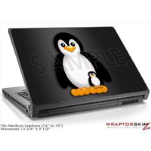  Medium Laptop Skin   Penguins on Black by WraptorSkinz 
