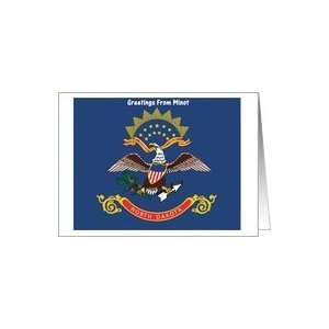  North Dakota   City of Minot   Flag   Souvenir Card Card 