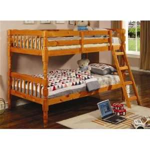  Twin/Twin Bunk Bed in Pine Finish From Solid Hardwoods 