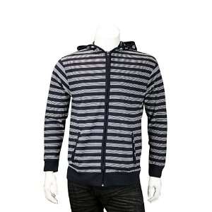  Double Striped Hoody Navy Blue. Size XL Sports 