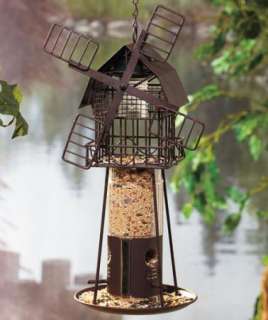 Solar Powered Windmill Bird Feeder Light Garden Decor Path Lighting 