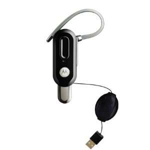  Retractable USB Cable for the Motorola H17txt with Power 