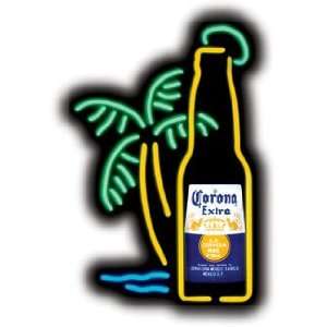  Small Corona Bottle with Palm Tree Neon Sign 21.5 x 14.25 