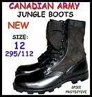 CANADIAN ARMY COMBAT BOOTS   JUNGLE   SIZE 12   BLACK