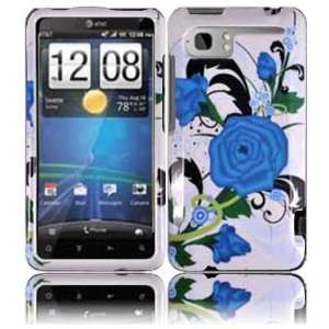Turquoise Flower Hard Case Cover for HTC Vivid Raider