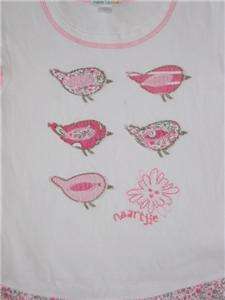 Naartjie Birdie Bird Dress Leggings Pink White Lizzie 7 EUC  
