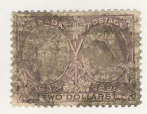 Canada Stamp Scott # 62 2 Dollars Diamond Jubilee Used  