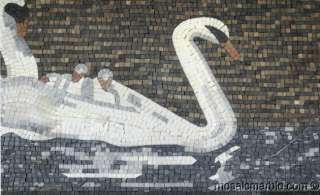 66.3 x 27.3Swan design mosaic mural hanging art tile  