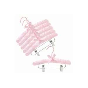  12 Pink Childrens Satin Padded Hangers w/ Clips