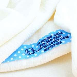   ID Ribbon for Blankets   Light Blue White Dot Toys & Games