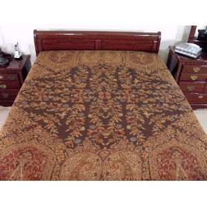  Cashmere Bahaar Woven Kashmir Indian Bedspread Bedding 