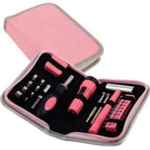  Ruff & Ready 23 Piece Pink Tool Set With Zip Case Case 