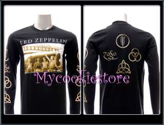 Sz L Led Zepplin T shirt Tour Rock Band Long Sleeve L/S  
